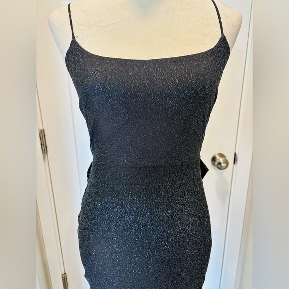 Tracy Glitter Bow Mini Party Dress - Picture 3 of 7